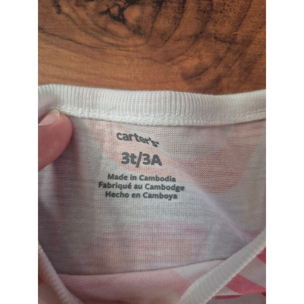 Carter's Shirt Girls Sized 3T Boho Rainbow Long Sleeve Crew Neck White Pink 8237 - Picture 2 of 7